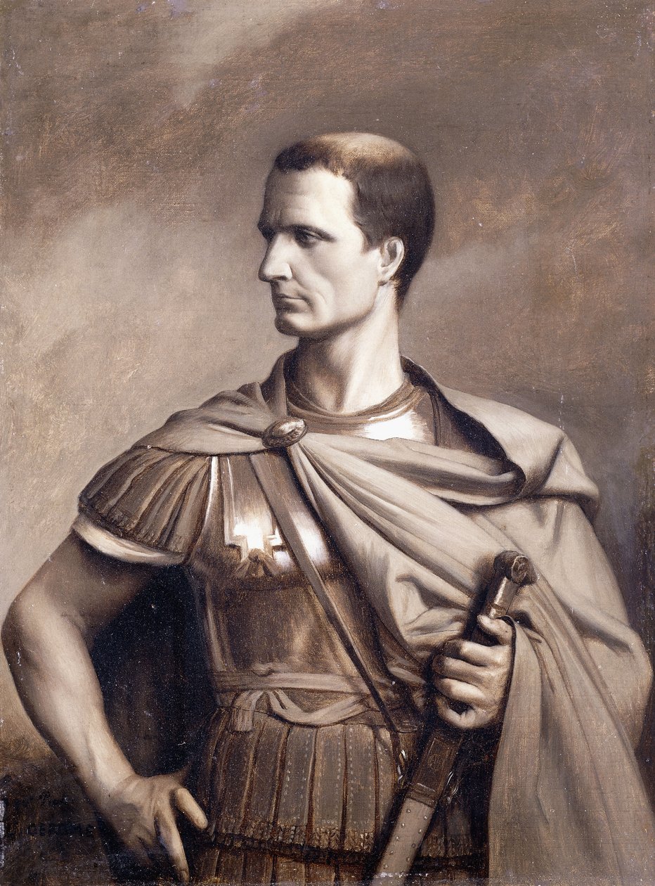 Et portrett av Julius Caesar, halvlang, av Jean Leon Gerome