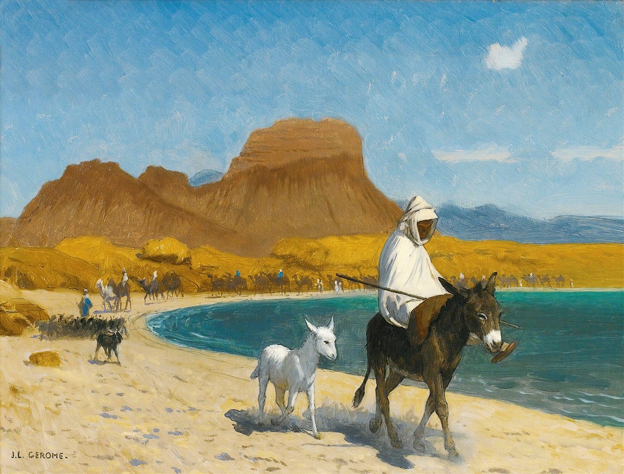 Akaba Gulf (olje på lerret) av Jean Leon Gerome