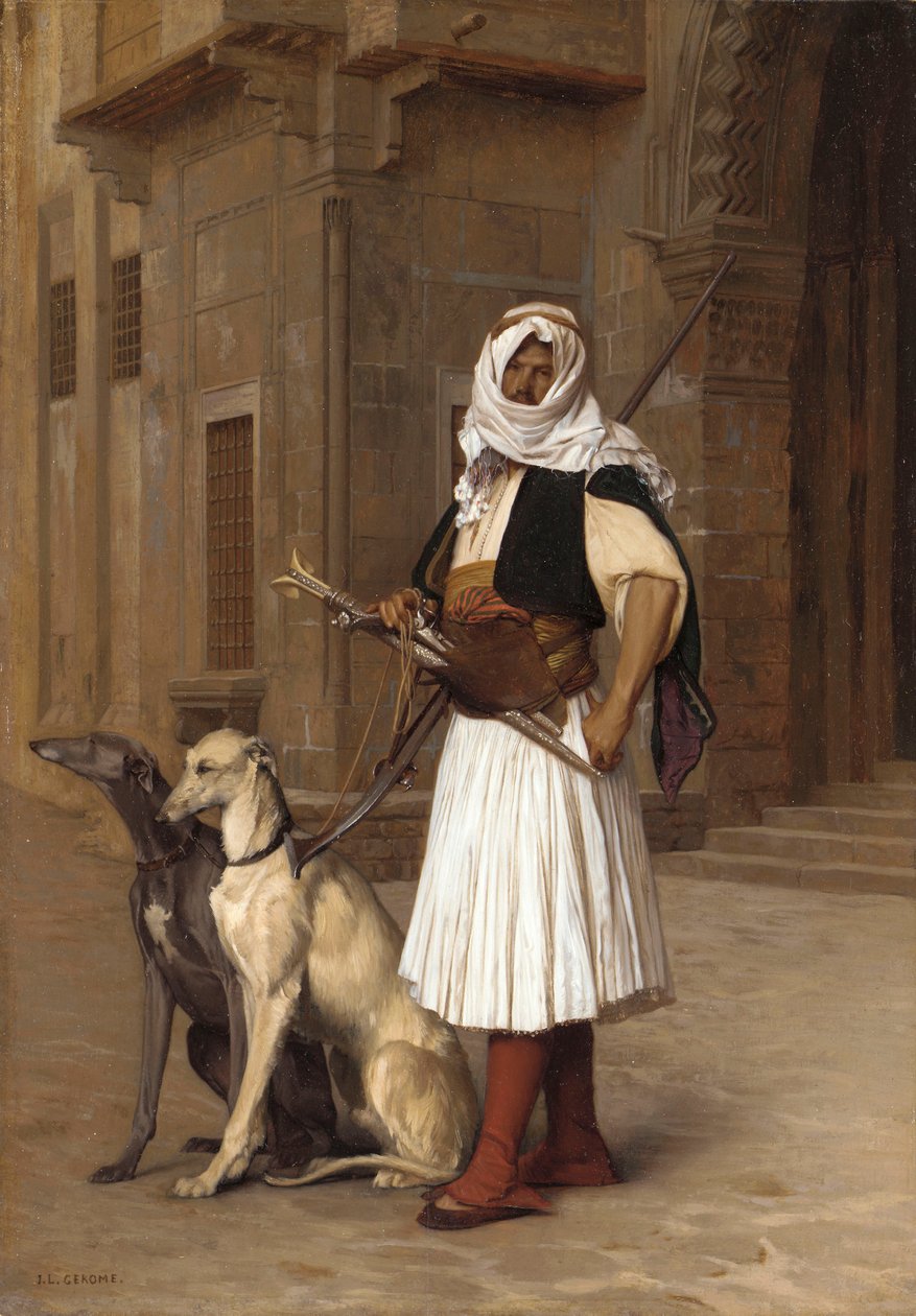 Anaute med to whippethunder, 1867 av Jean Leon Gerome