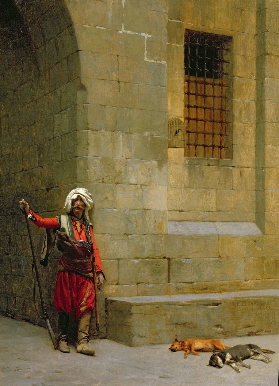 Arnaut og hunder av Jean Leon Gerome
