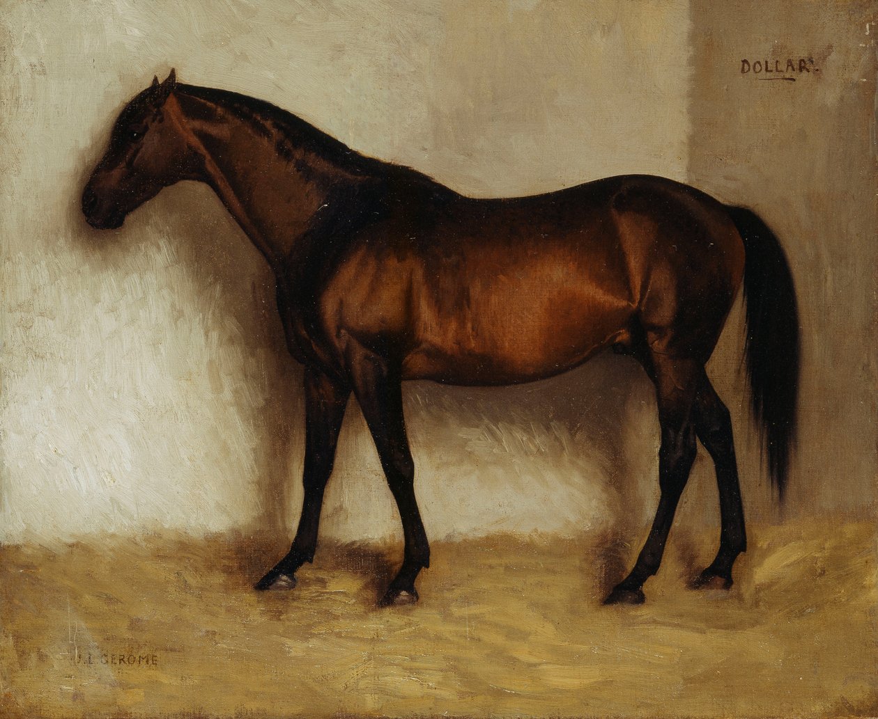Dollar, en buktjeger i en løs boks, av Jean Leon Gerome
