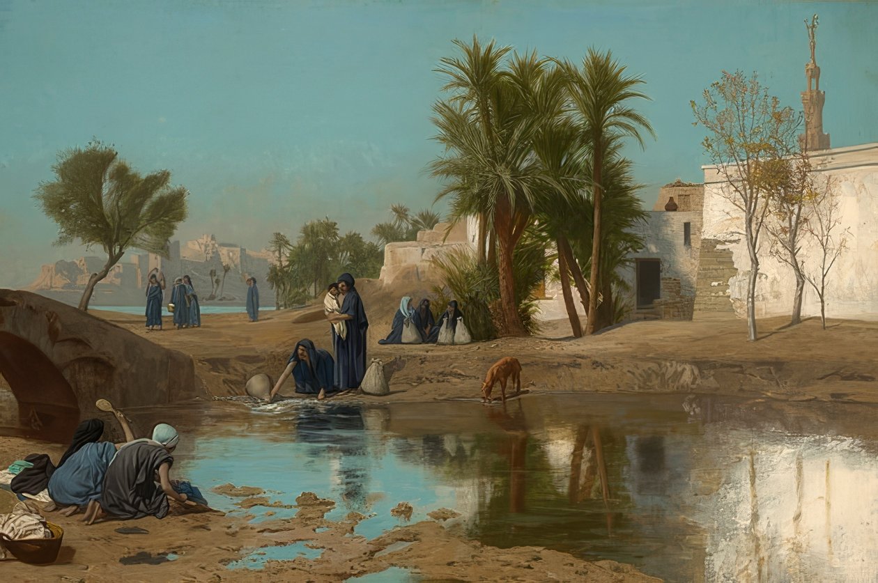 Fellachinnen mens du trekker vann. Ca 1873-75 av Jean Leon Gerome