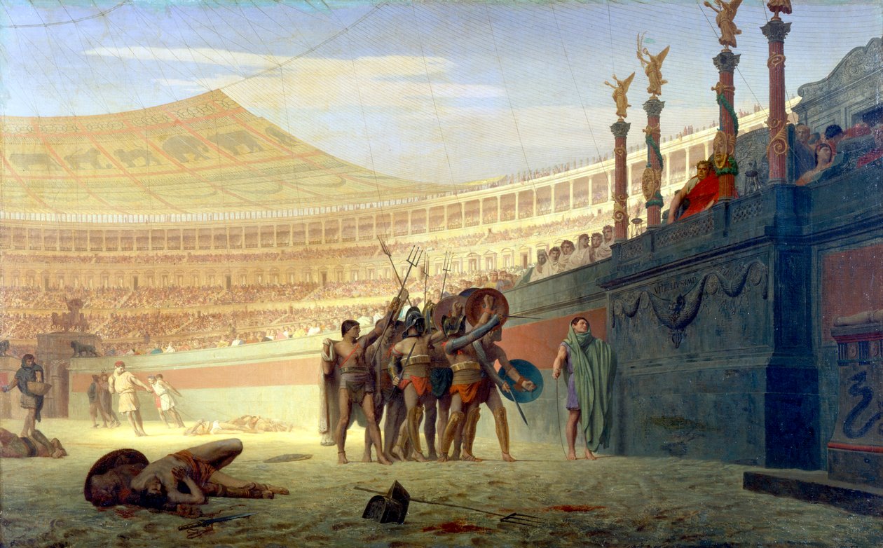 Hei Cæsar! Vi som er i ferd med å dø hilser deg, 1800-tallet av Jean Leon Gerome