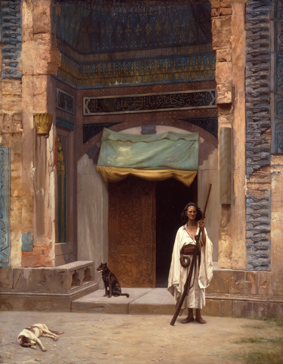 Portal of the Green Mosque (olje på lerret) av Jean Leon Gerome