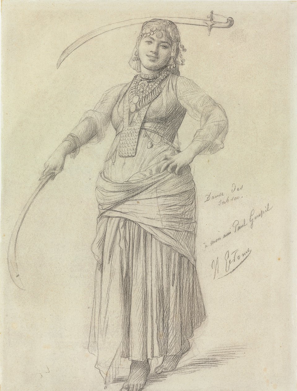 Sabre Dance (blyant på papir) av Jean Leon Gerome
