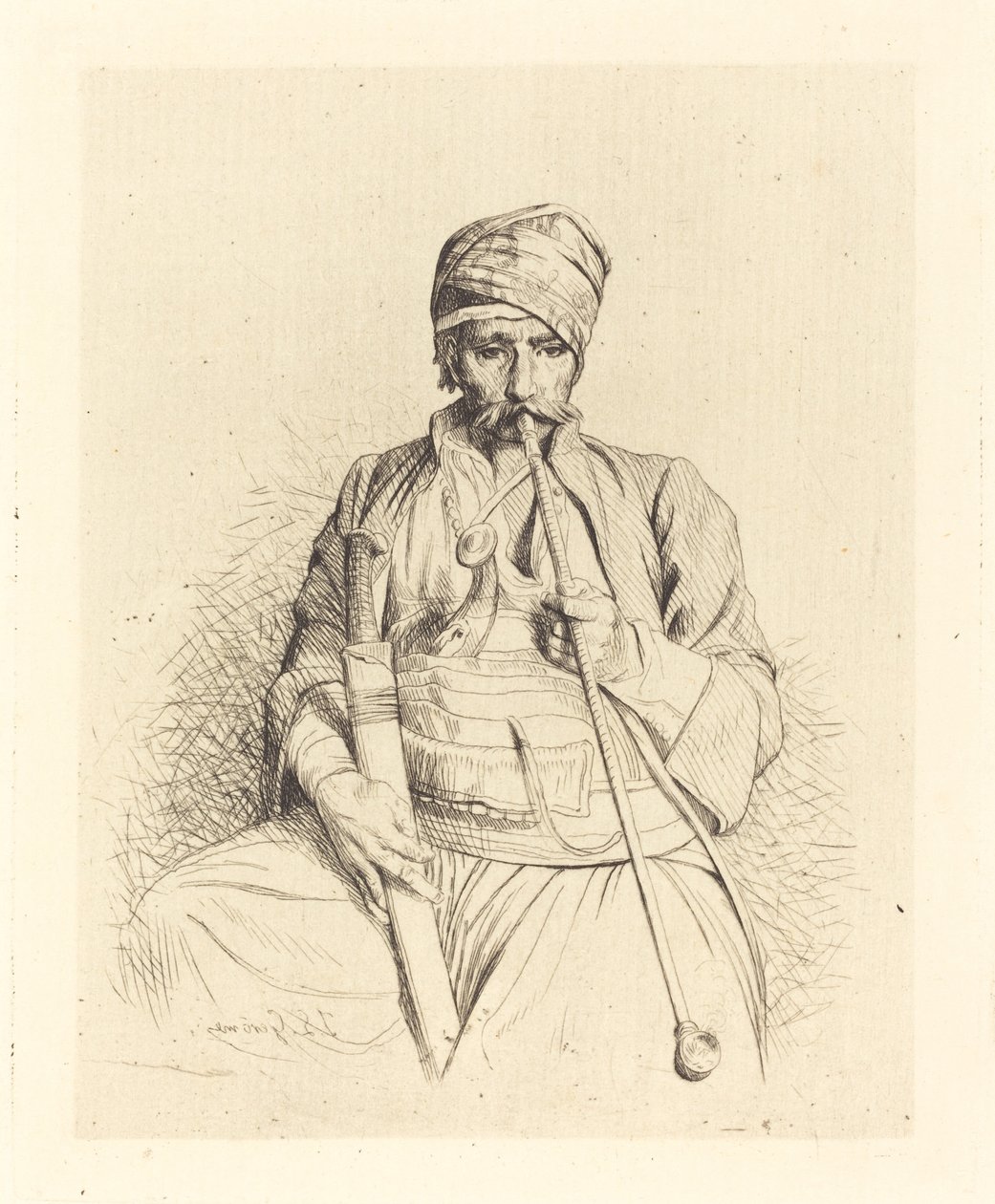 Sittende Araber med Pipe av Jean Leon Gerome