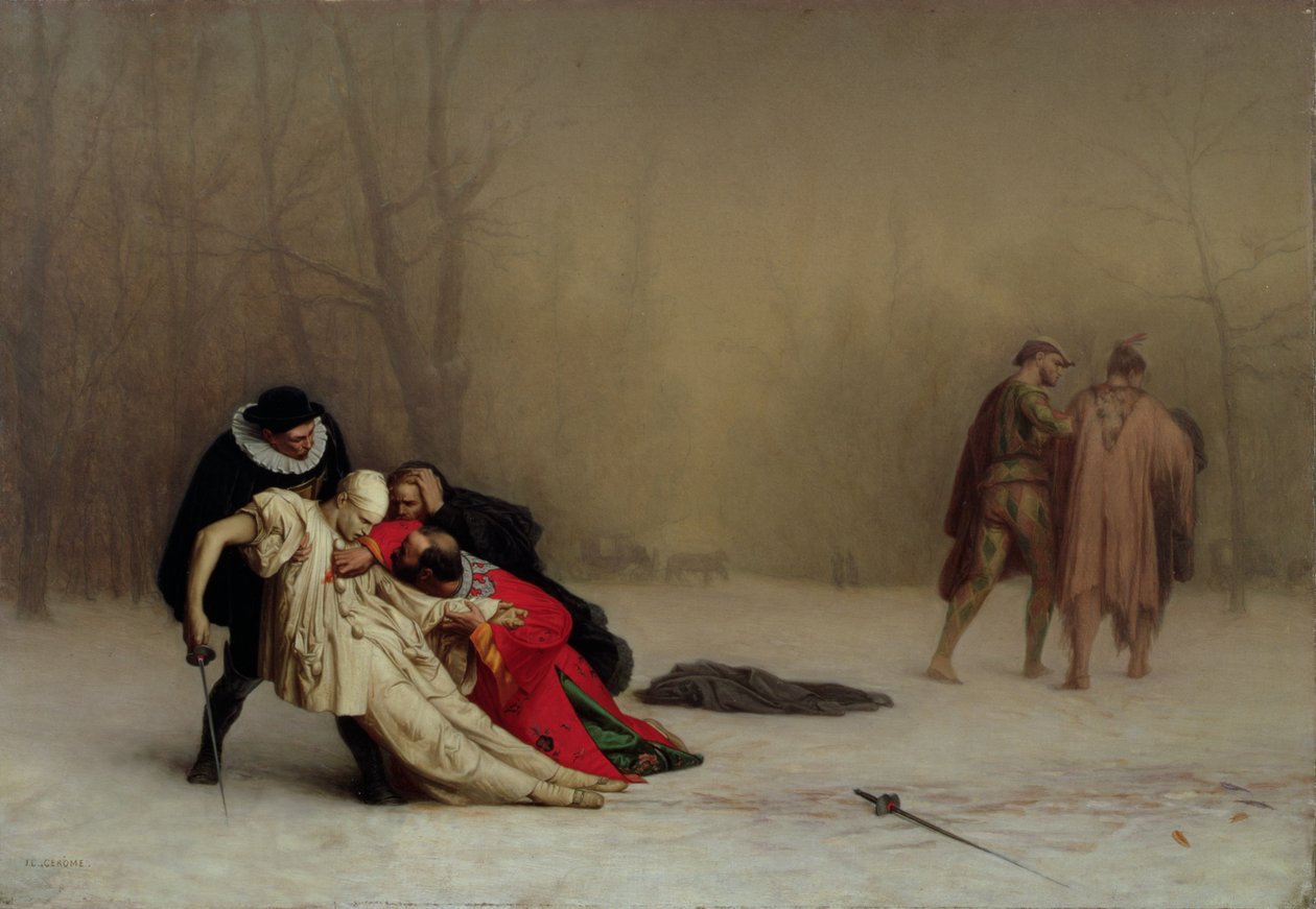 Duellen etter maskeraden av Jean Leon Gerome