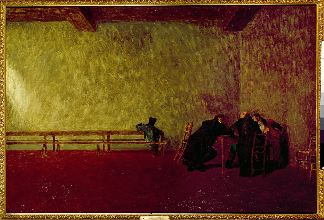 Konspiratørene. Privat møte mellom tre menn som forbereder en tomt. Maleri av Jean Leon Gerome (1824-1904) av Jean Leon Gerome