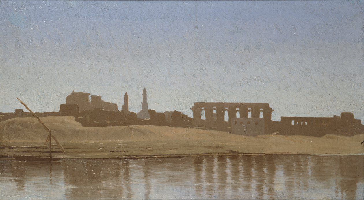 Utsikt over Nilen ved Luxor, 1857 av Jean Leon Gerome