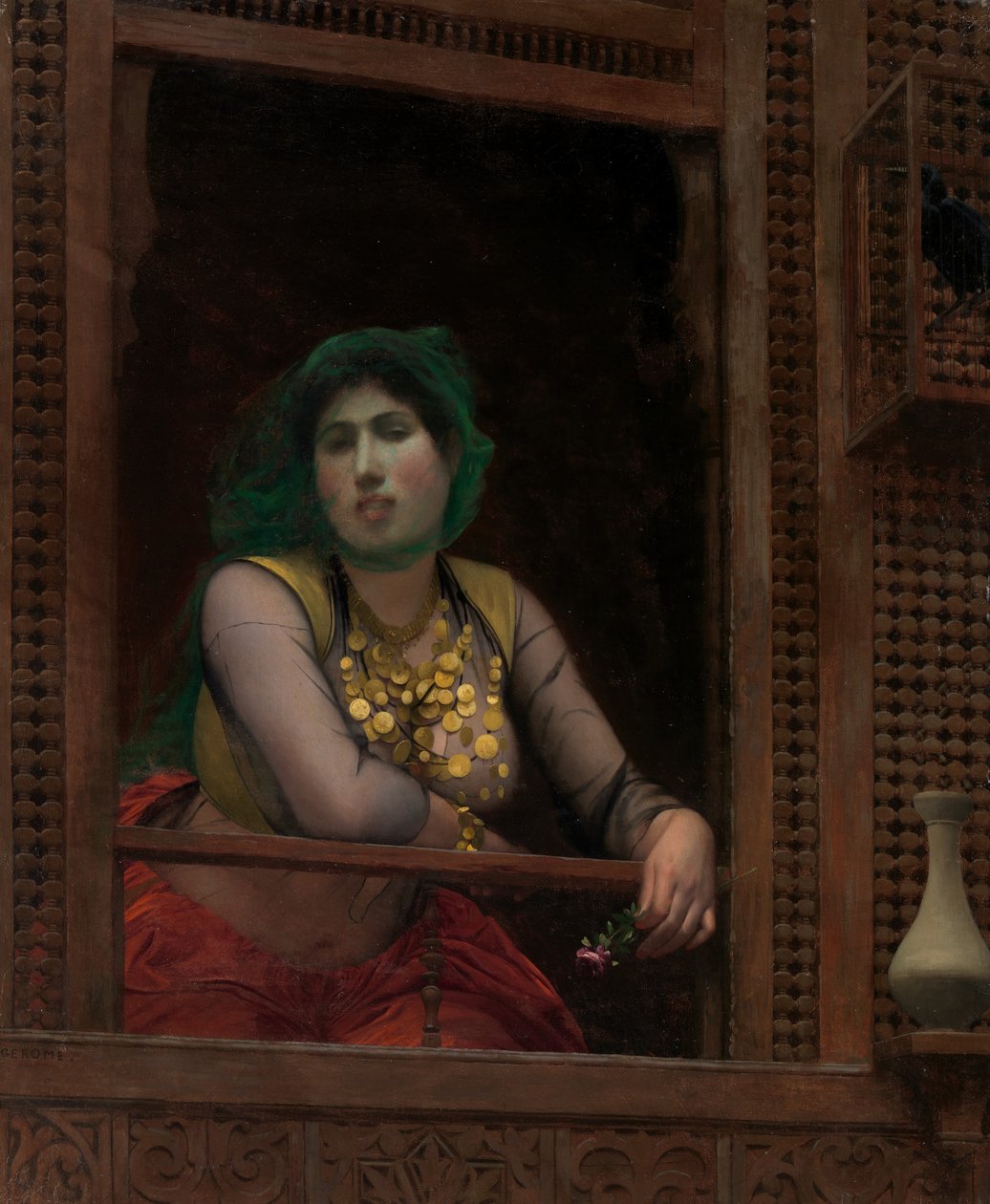 Kvinne ved en balkong, 1887-88. av Jean Leon Gerome