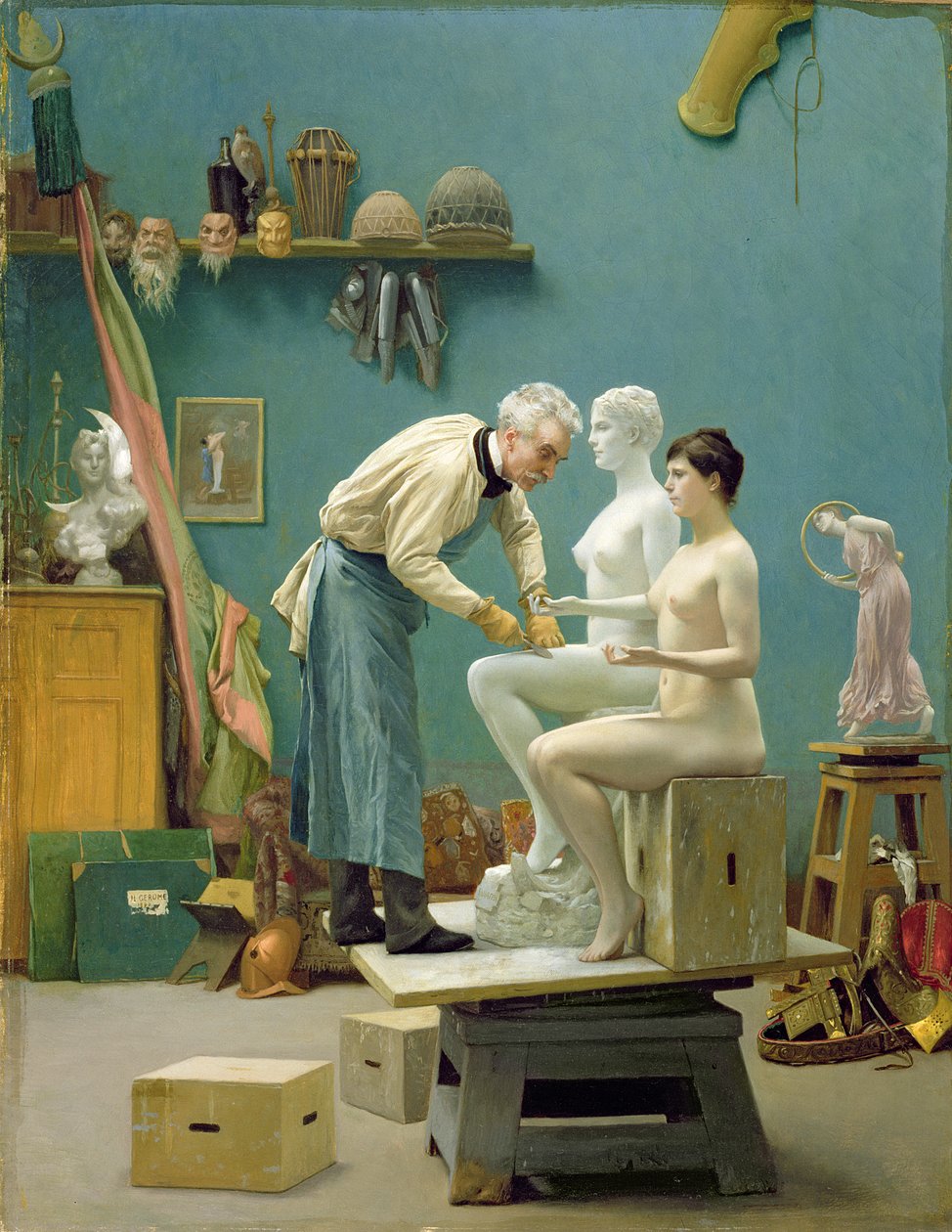 Arbeider i marmor, eller kunstneren som skulpturerer Tanagra av Jean Leon Gerome