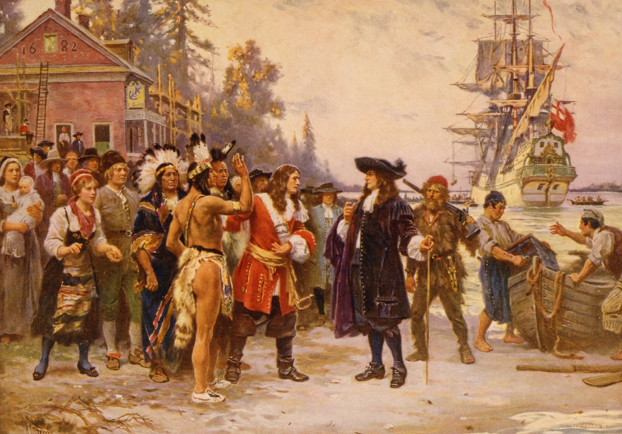 The Landing of William Penn, ca. 1930 av Jean Leon Gerome Ferris