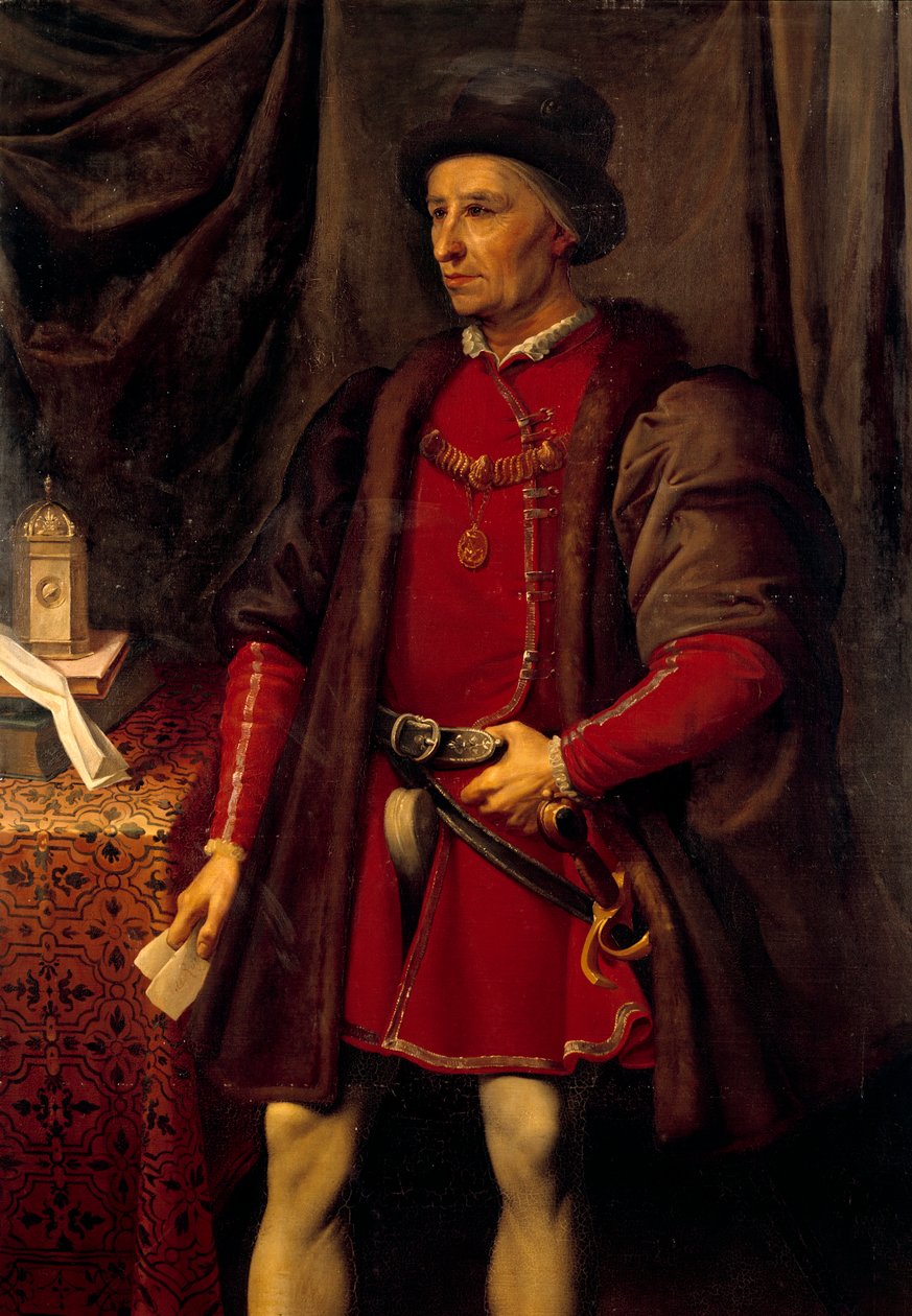 Portrett av Louis XI, konge av Frankrike (1423 - 1483). Maleri av Jean Leonard Lugardon (1801 - 1884) av Jean Leonard Lugardon