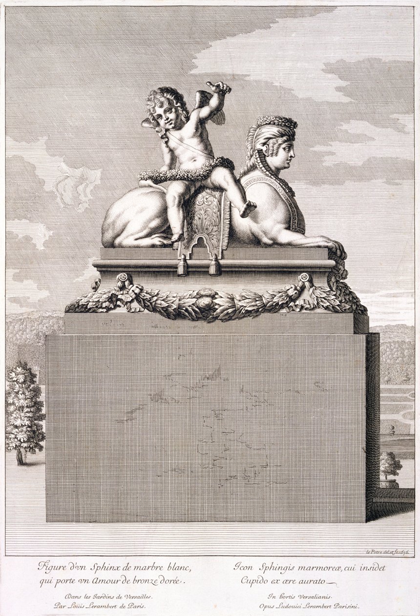 Figur av en sfinks i Versailles, 1676 av Jean Lepautre