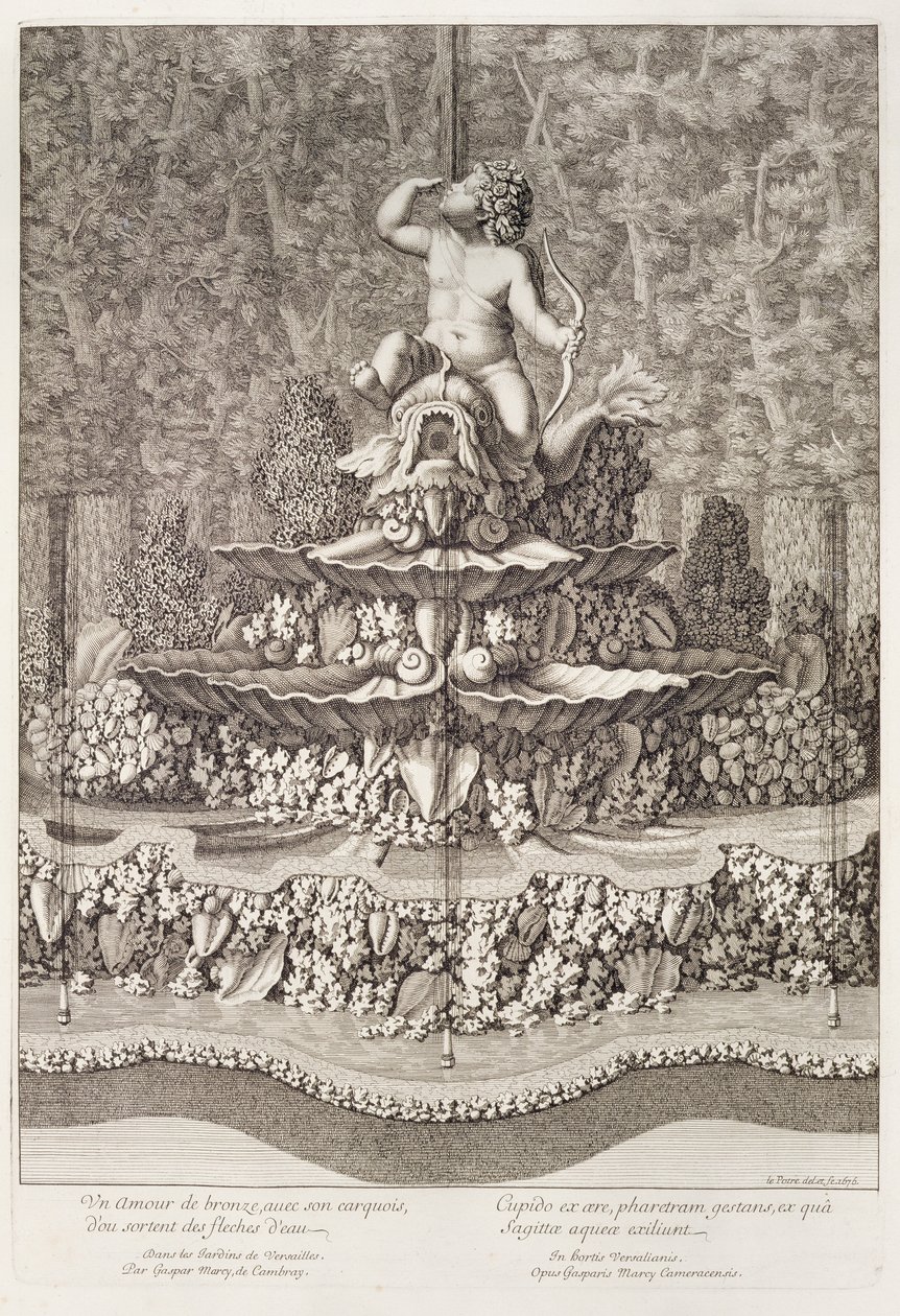 Fontene med amor av Gaspar Marcy i Versailles, 1676 av Jean Lepautre