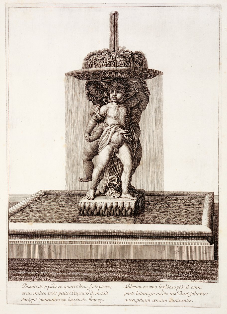Fontene med tre forgylte dansere i Versailles, 1672 av Jean Lepautre