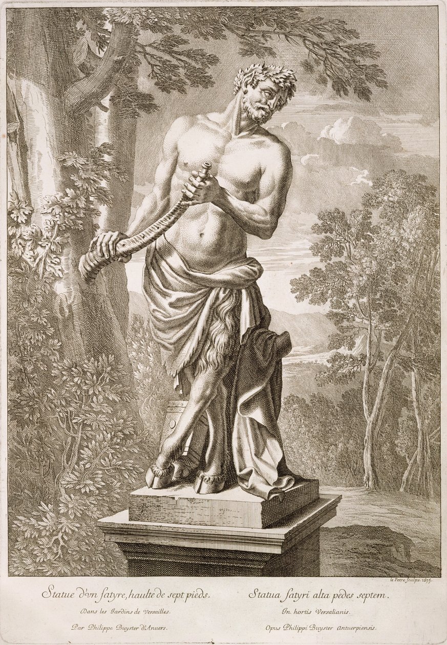 State of a Satyr av Philip de Buyster i Versailles, 1675 av Jean Lepautre