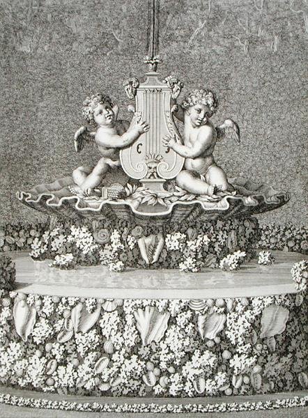 To amoriner som holder en lyre, en fontene i Versailles av Jean Lepautre