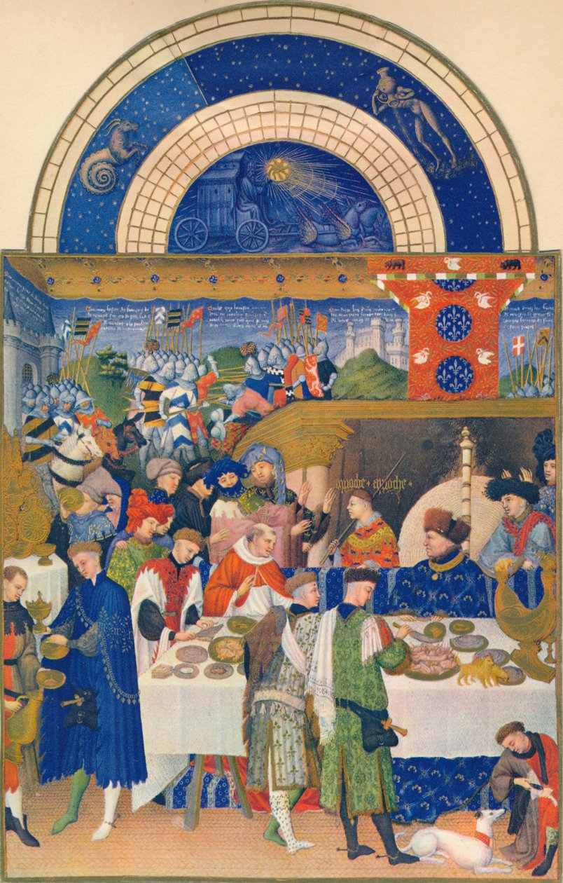 Januar - Duc de Berry ved bordet, 1400-tallet, 1939. av Jean Limbourg