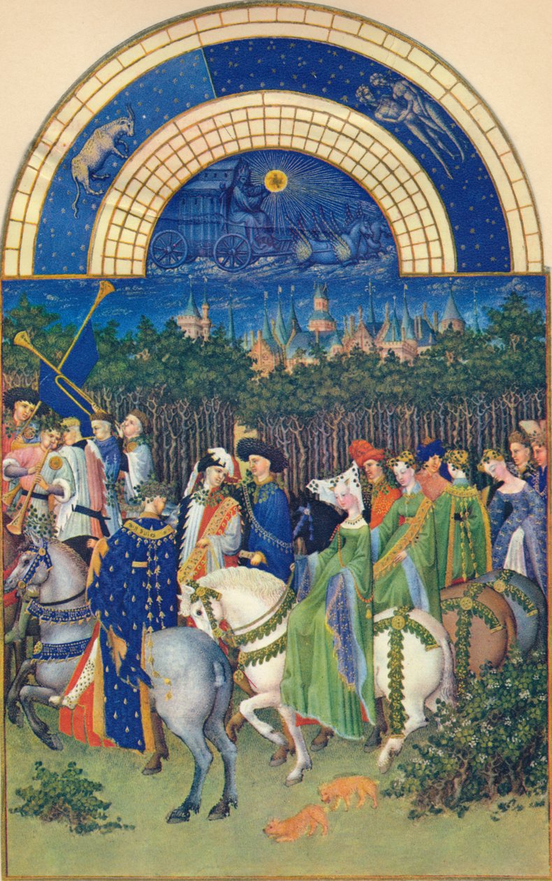 Mai - byen Riom, 1400-tallet, 1939. av Jean Limbourg