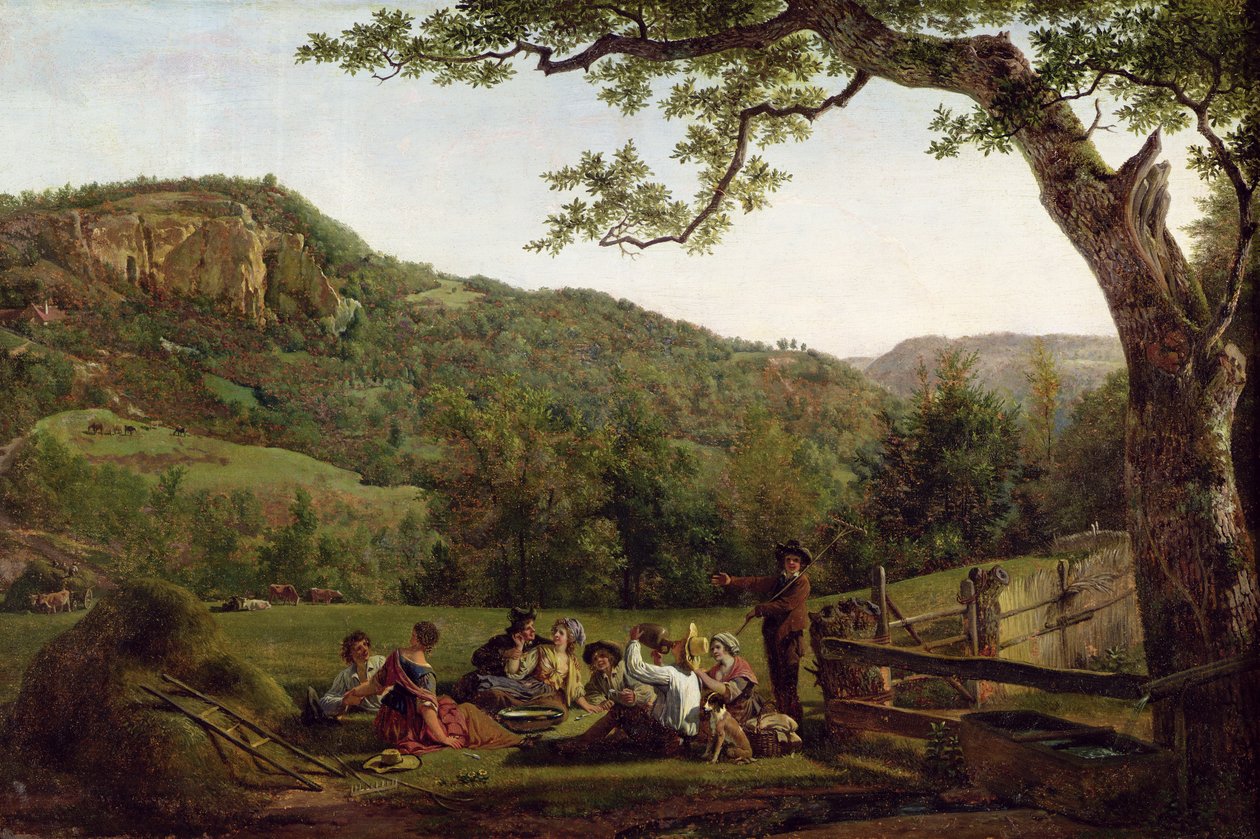 Hømakere piknik i åkeren av Jean Louis De Marne