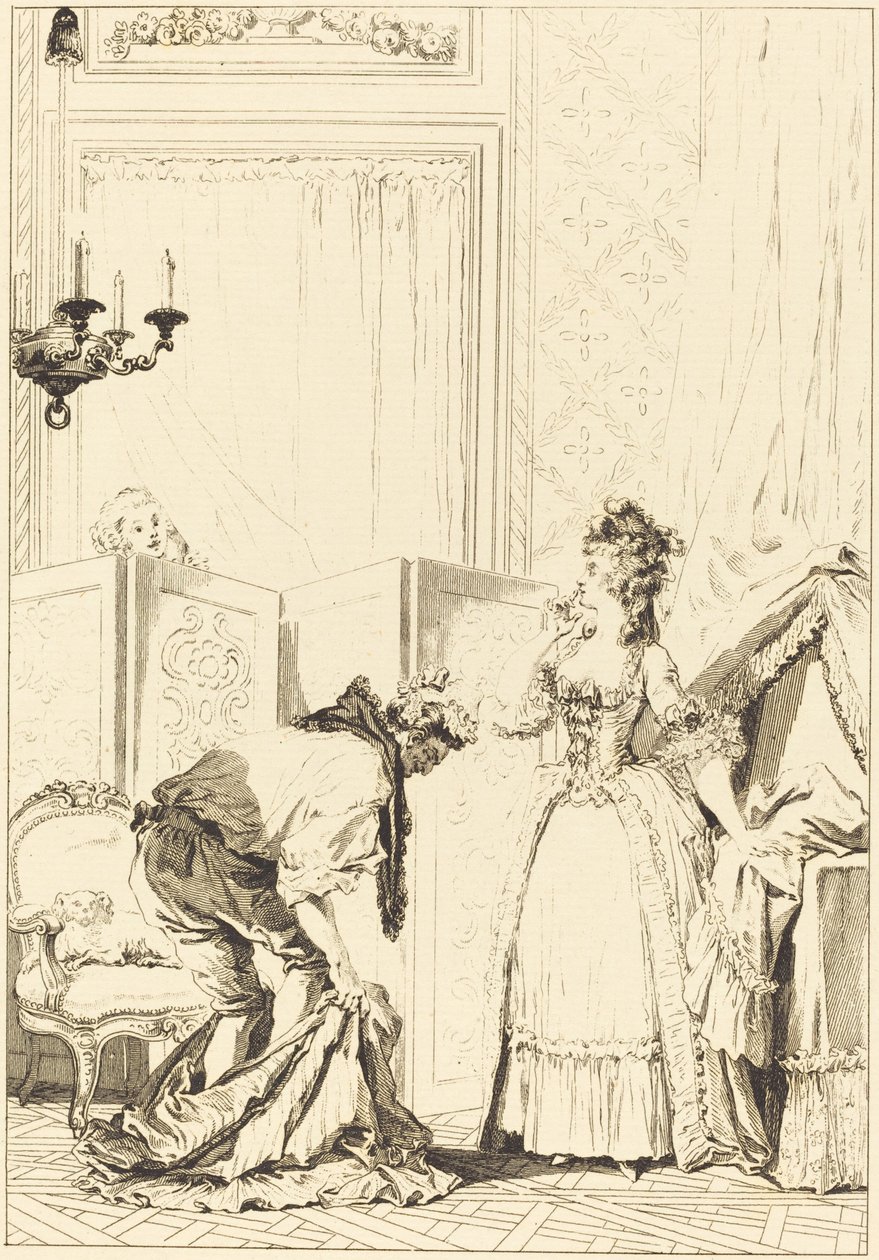 Den slåtte og fornøyde hanhanren av Jean Louis Delignon and Antoine Jean Duclos after Jean Honoré Fragonard