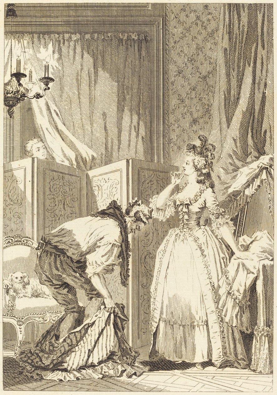 Den slåtte og fornøyde cuckold av Jean Louis Delignon and Antoine Jean Duclos after Jean Honoré Fragonard