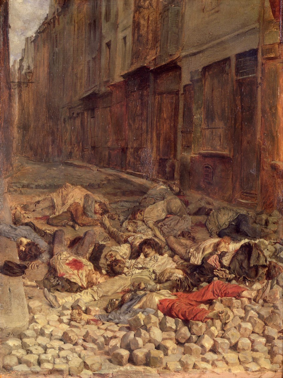 Barrikade i Rue de la Mortellerie, juni 1848 (Minne fra borgerkrig) 1849 (olje på lerret) av Jean Louis Ernest Meissonier