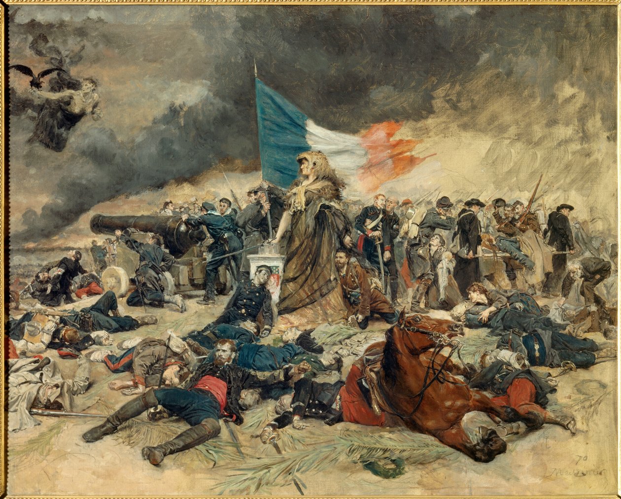 Le Siege de Paris (1870-1871), allegori Paris beleiret av prøysserne. Maleri av Ernest Meissonier (1815-1891). 1871-1891. Dim 0,53 x 0,70 m Paris, musee d