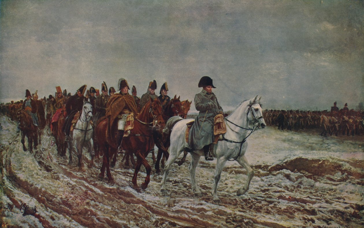 Napoleon under den franske kampanjen i 1814, 1864, c1915 av Jean Louis Ernest Meissonier