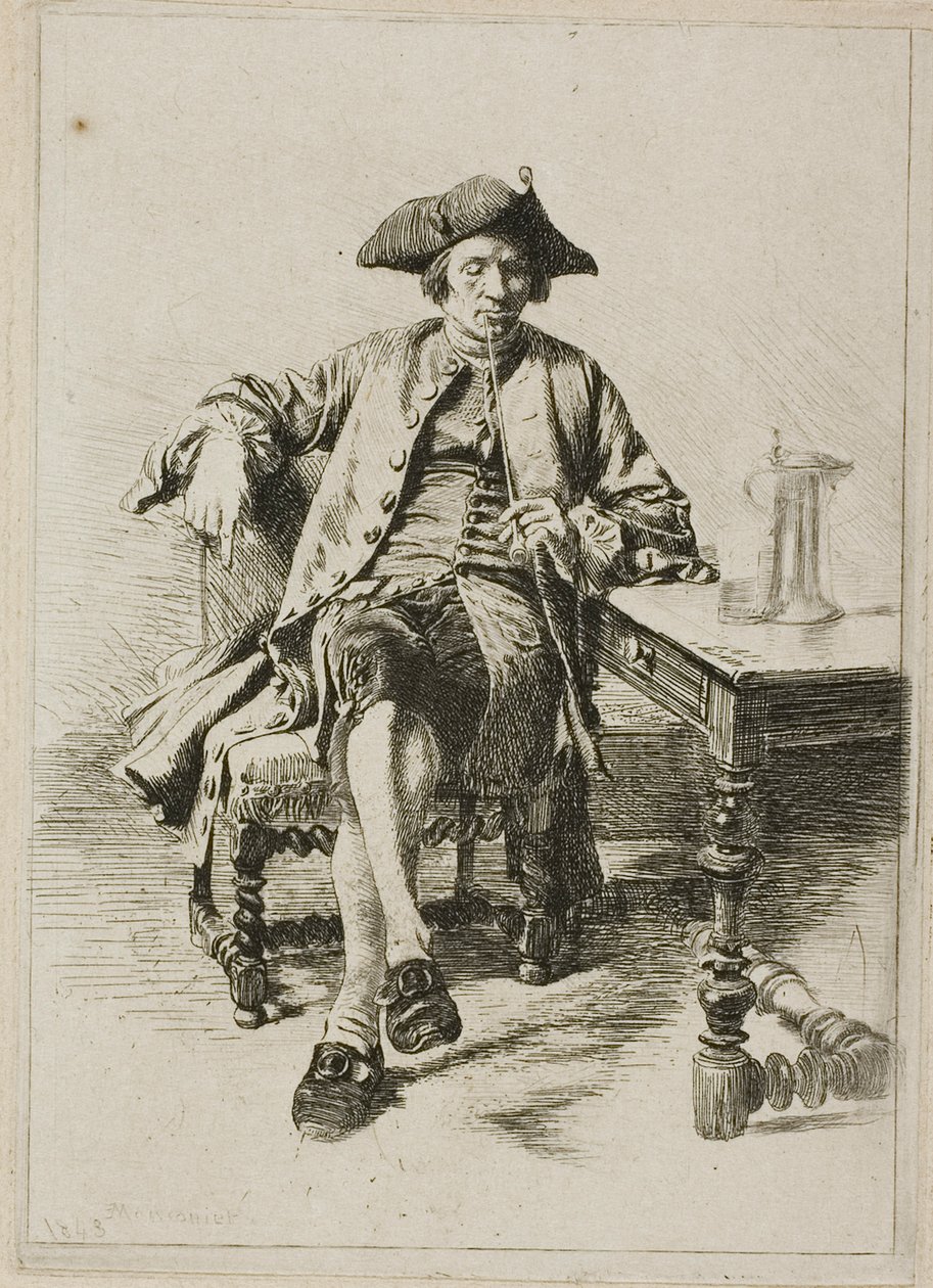 The Grand Smoker av Jean Louis Ernest Meissonier