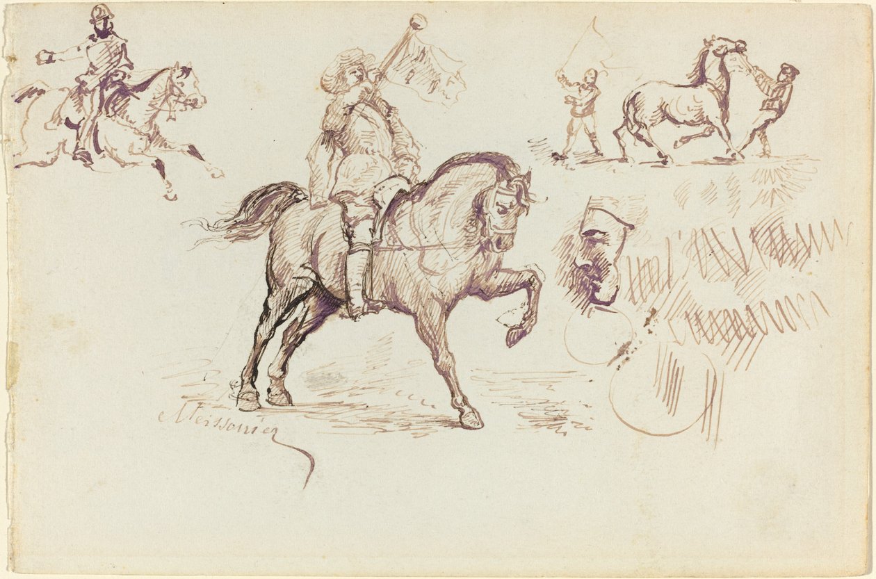 The Herald of Murcia and Other Studies (recto) av Jean Louis Ernest Meissonier