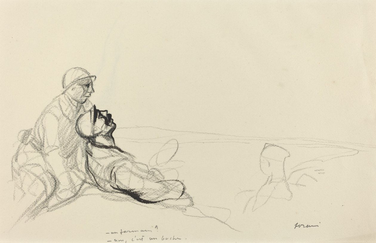 - En bonde - nei, han er en boche., ca. 19141919. av Jean Louis Forain