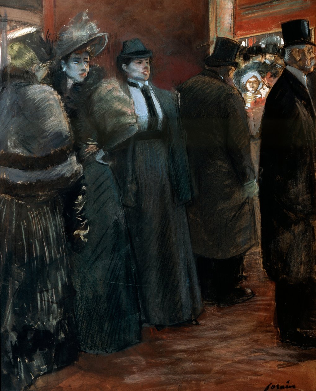 En teaterfoaje, slutten av 1800- eller begynnelsen av 1900-tallet. av Jean Louis Forain