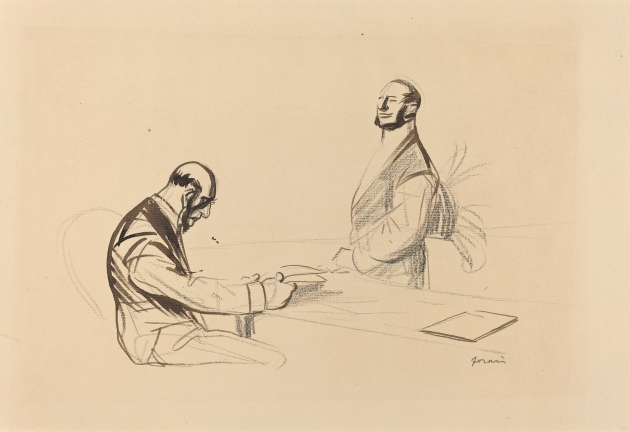 På konferansen, ca. 1919. av Jean Louis Forain