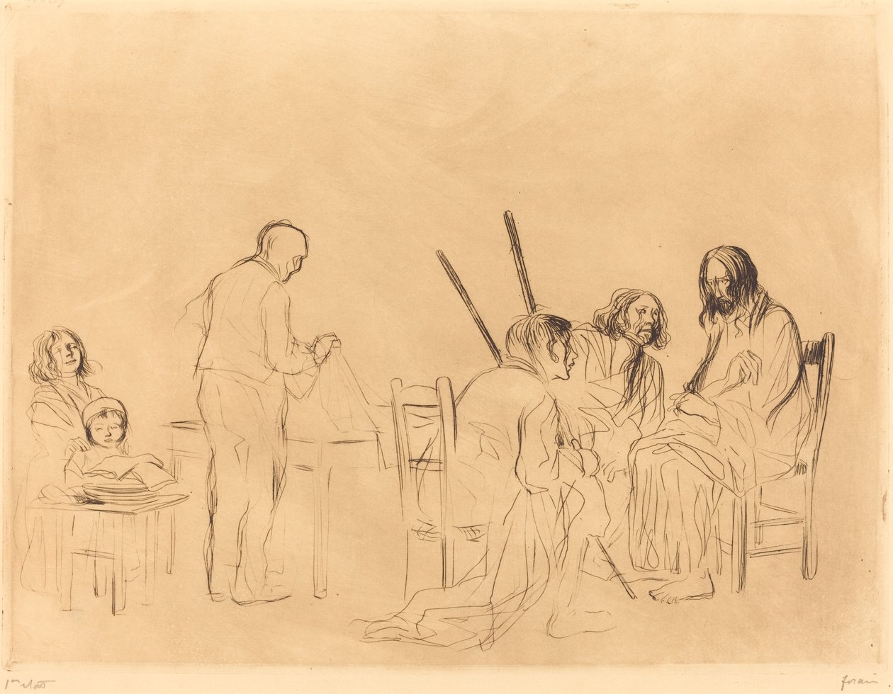 Før nattverden i Emmaus (første tallerken) av Jean Louis Forain