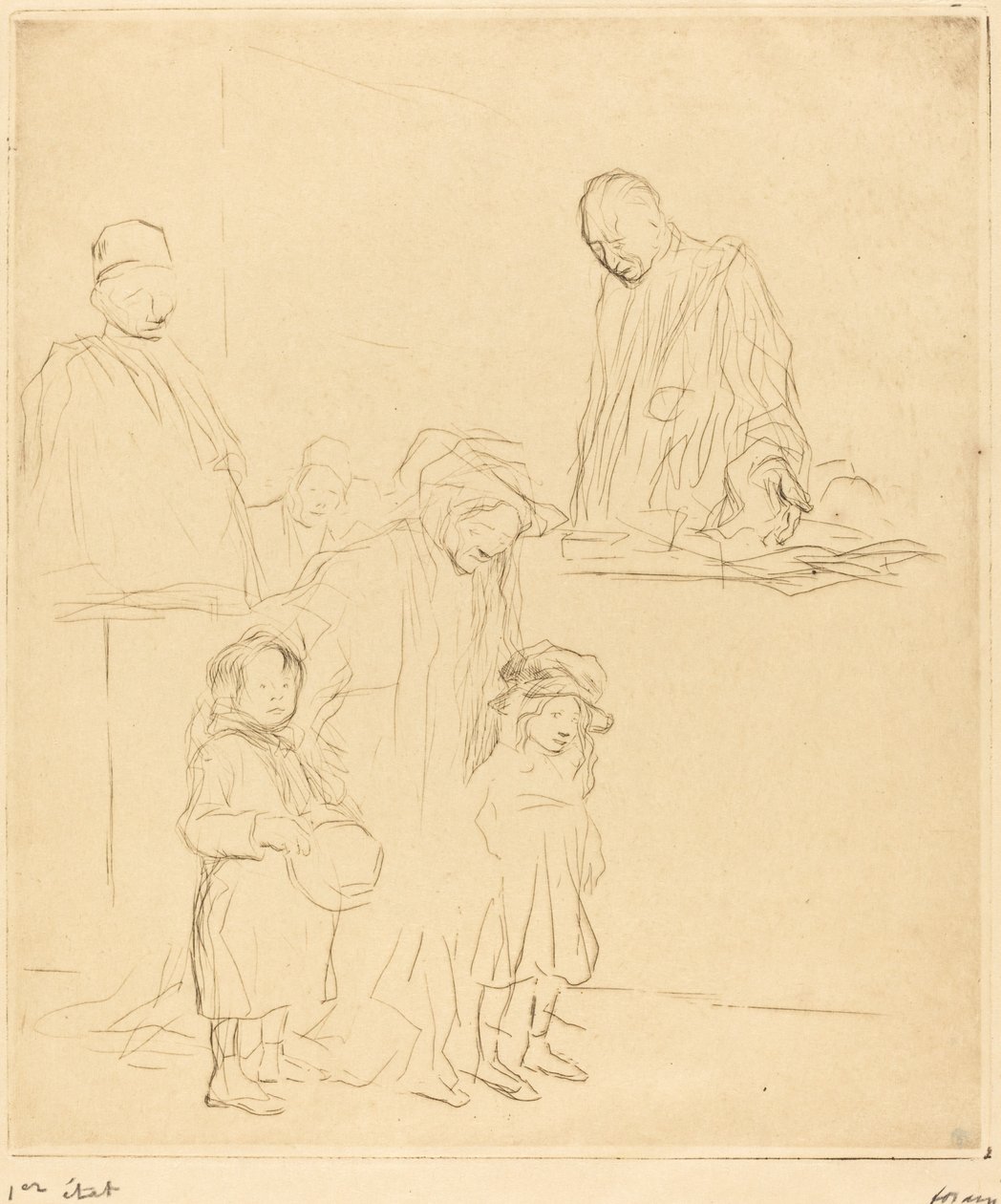 Kommer ut av høringen (første plate) av Jean Louis Forain