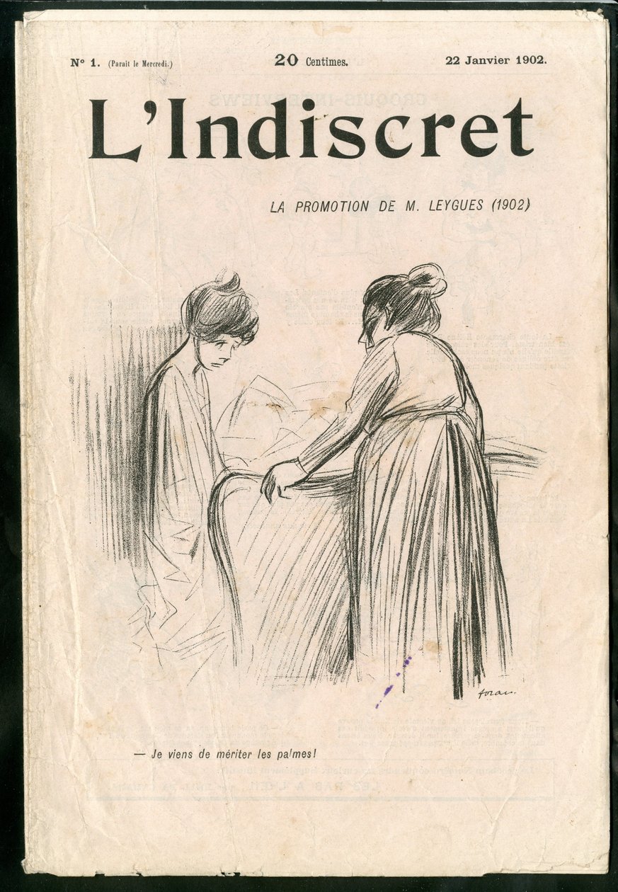 Cover av ""L'Indiscret"", Satirical in B & W av Jean Louis Forain