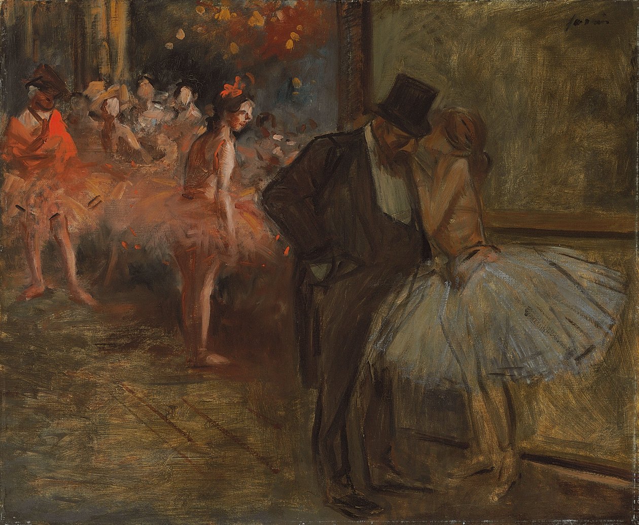 Danser og abonnent, i Operaen; Danser og abonnent, ved Operaen, ca. 1905 av Jean Louis Forain