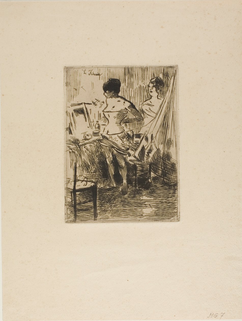 Dansere i garderoben deres av Jean Louis Forain