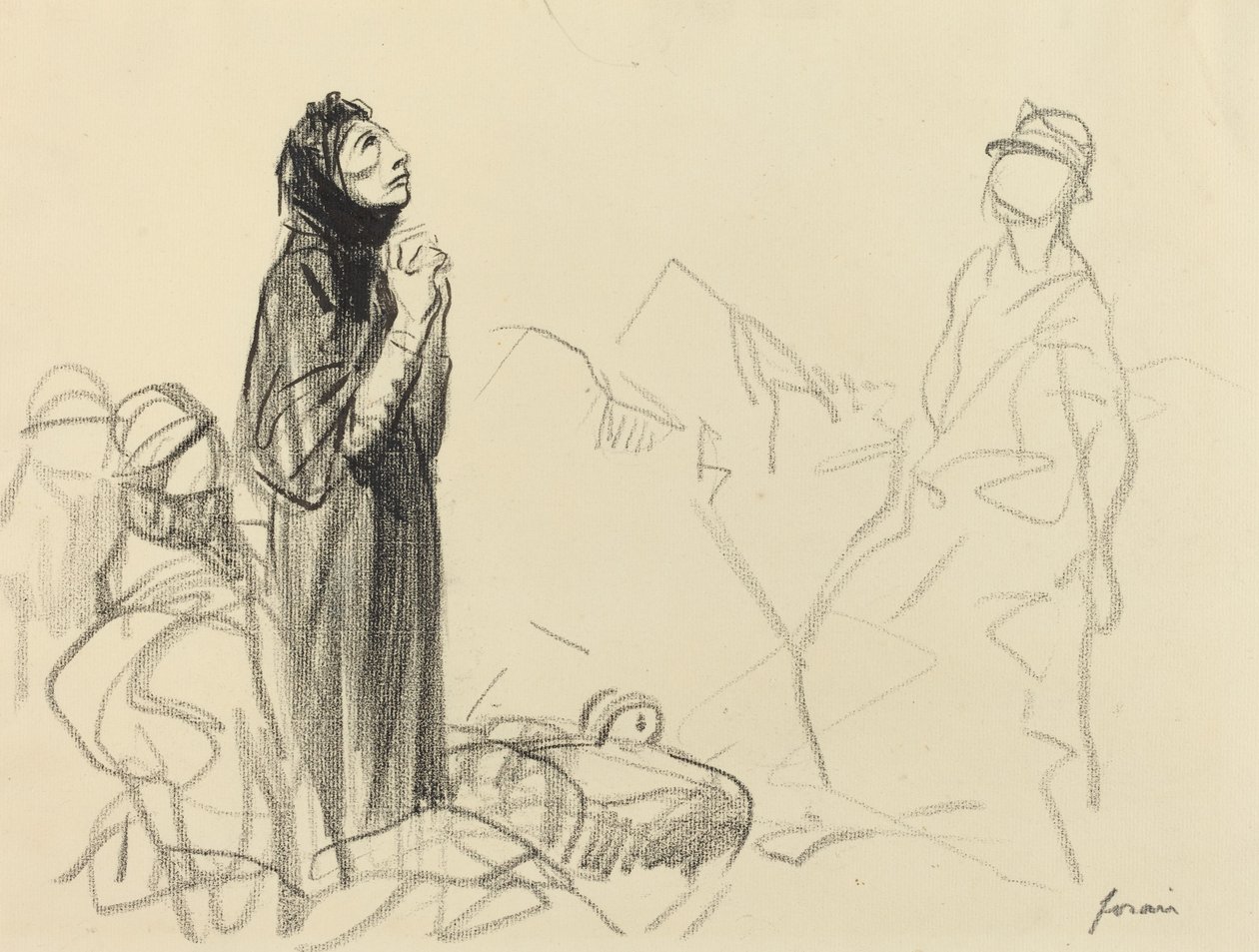 Under våpenhvilen, ca. 19141919. av Jean Louis Forain