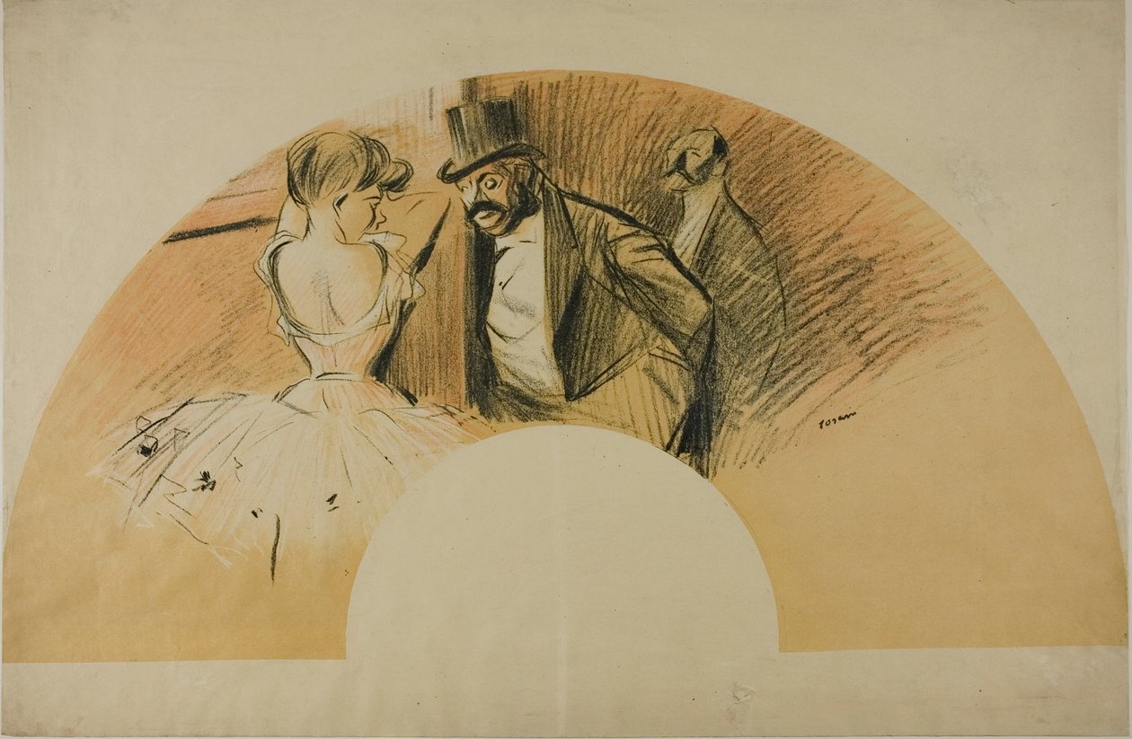 Fan for Gavarni Ball av Jean Louis Forain