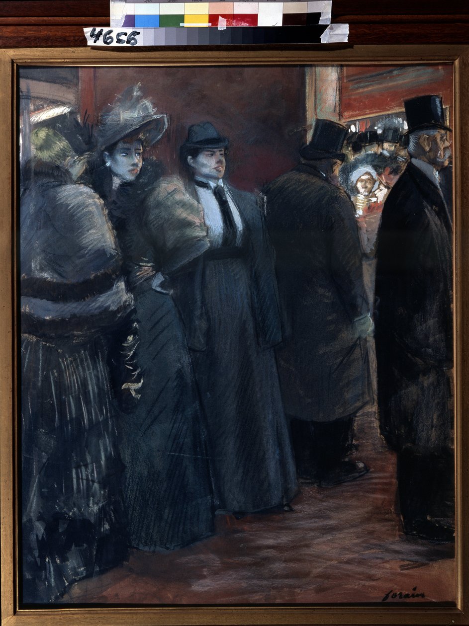 Teaterfoajeen. Maleri av Jean-Louis Forain (Jean-Louis Forain av Jean Louis Forain