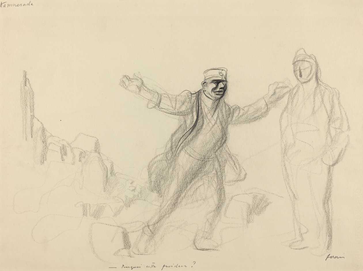 Kammerad. Hvorfor denne kulden, ca. 19141919. av Jean Louis Forain