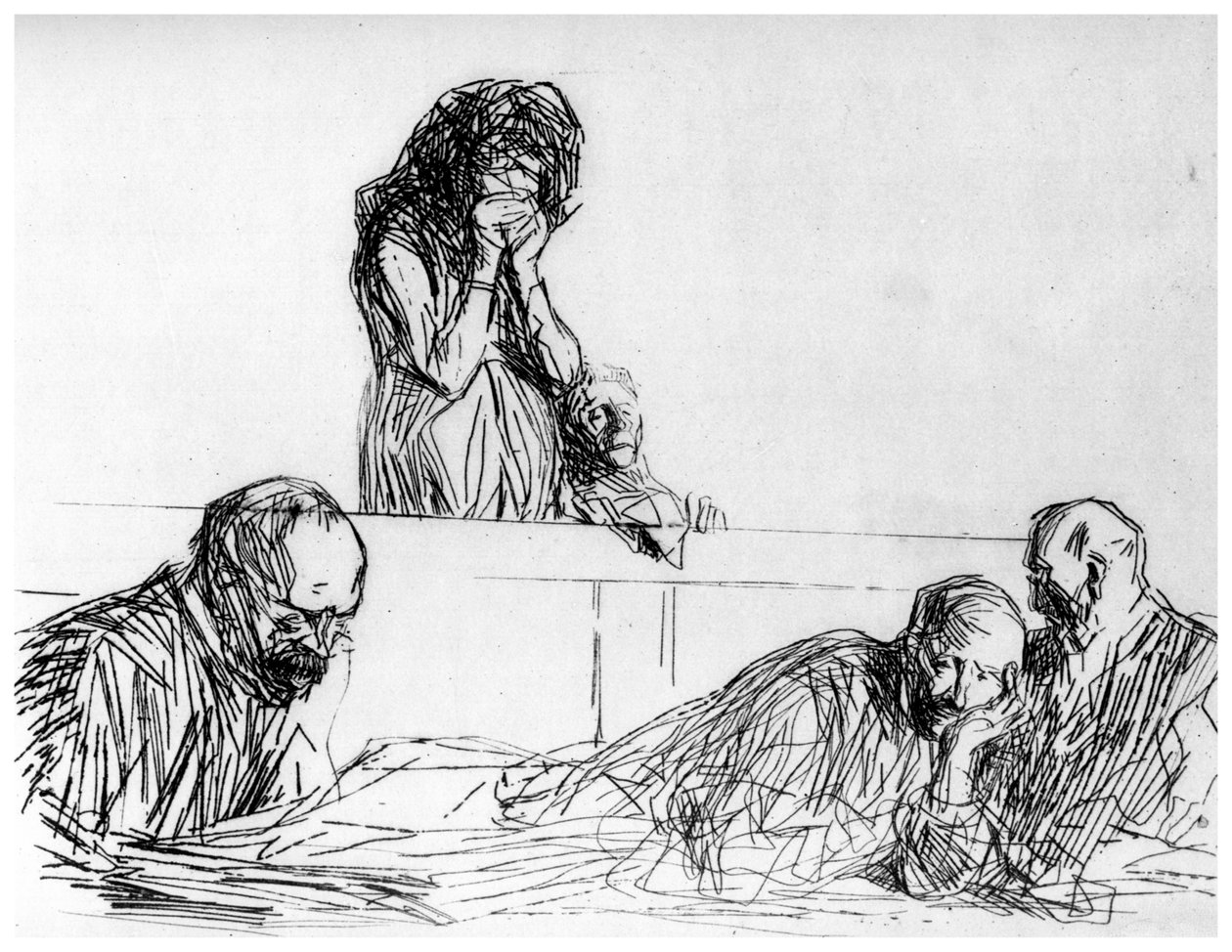 Datter-moren, c1870-1930 1924 av Jean Louis Forain