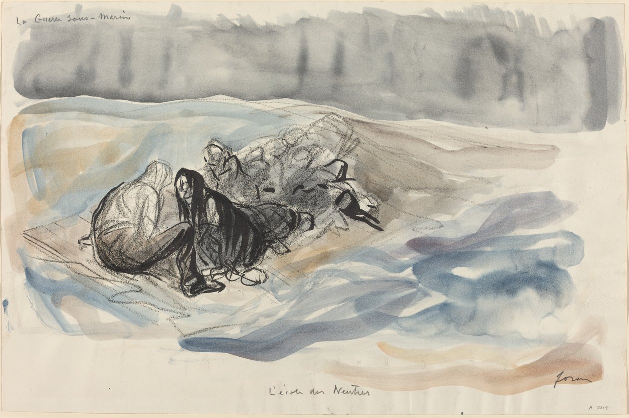 Undervannskrigføring. The School of Neutrals, ca. 19141919. av Jean Louis Forain