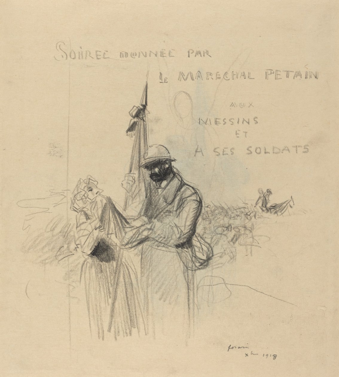 The Kiss of the Flag, 1918. av Jean Louis Forain
