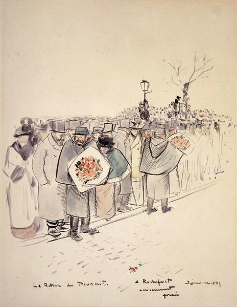 The Return of the Outlaw, ca. 1895 (penn og blekk og akvarell på papir) av Jean Louis Forain