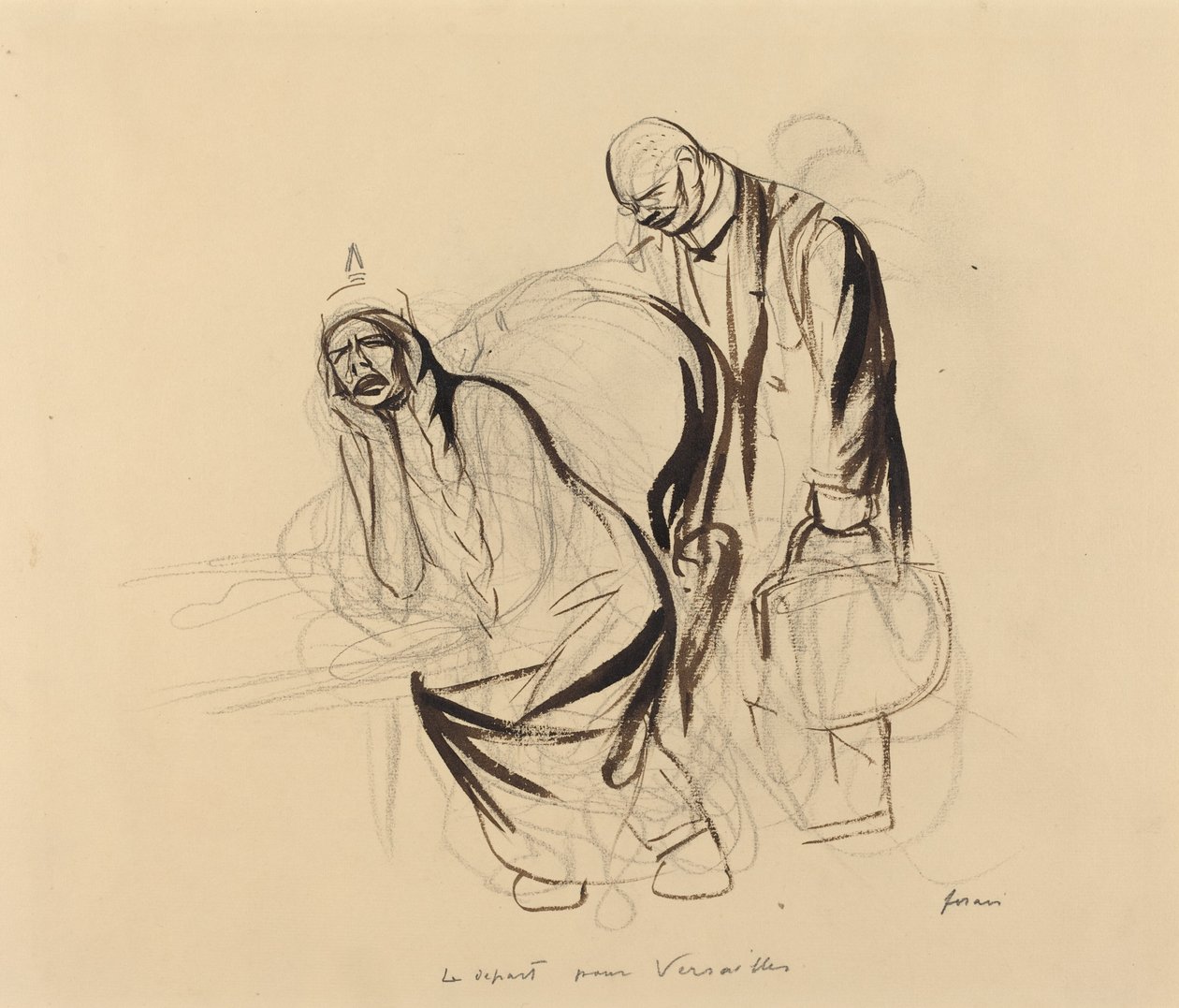 Avgangen til Versailles, ca. 1919. av Jean Louis Forain