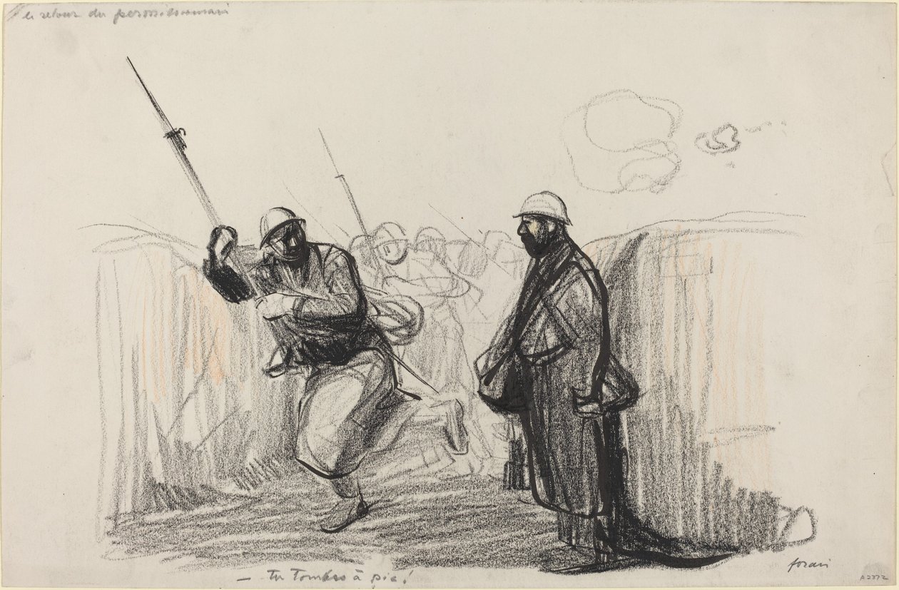 Retur av tillatelsen. -Du faller! av Jean Louis Forain